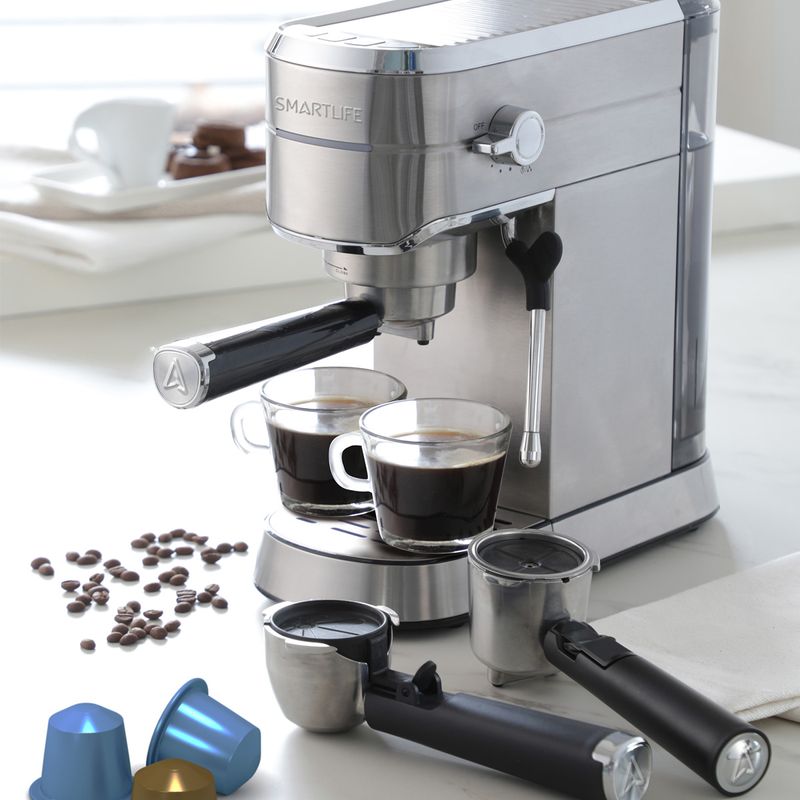 Cafetera Expreso 3 En 1 Smartlife Ec5418ndg Acero Inoxidable